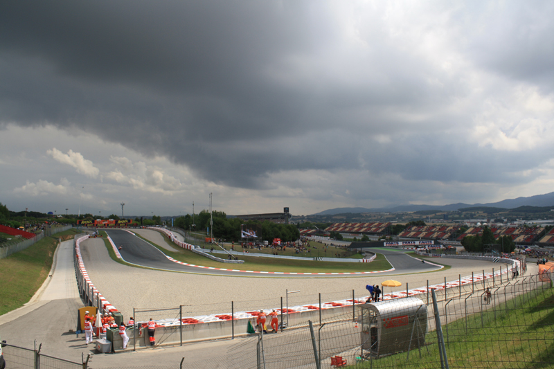 Ominous skies over turn 5